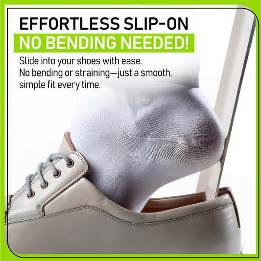 Long Metal Shoe Horn with Leather Handle