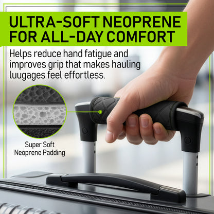 4-Pack Black Padded Luggage Handle Wraps