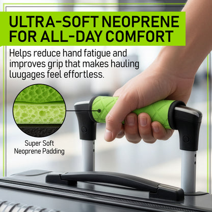 4-Pack Green Padded Luggage Handle Wraps