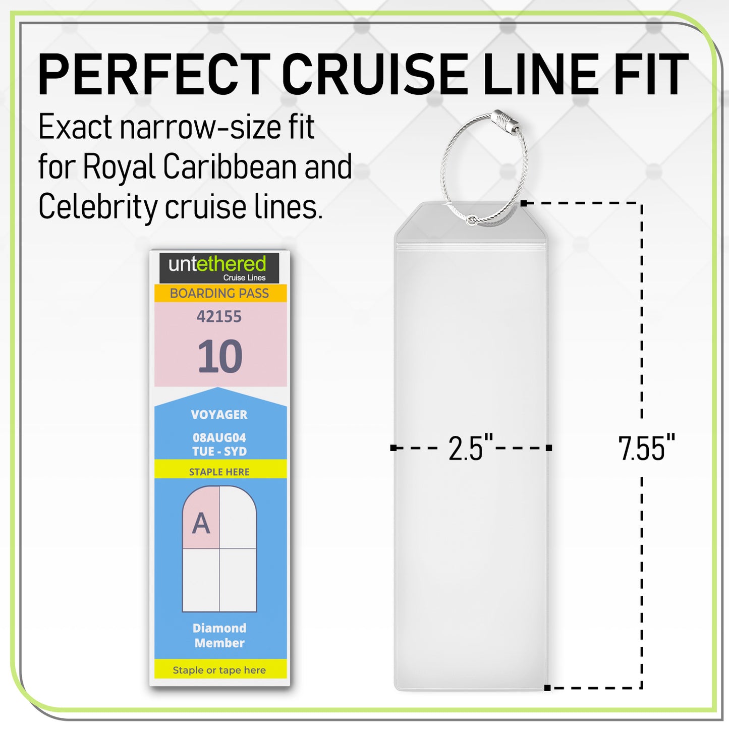 6-Pack Wide Clear Cruise Luggage Tags