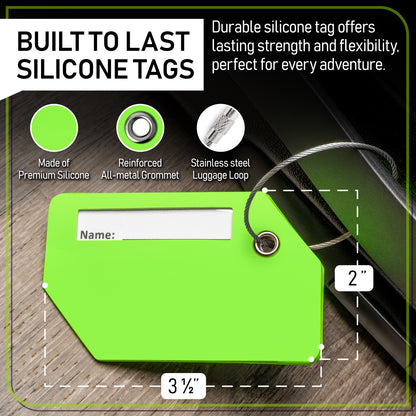 4-Pack Green Luggage Tag and Strap Set
