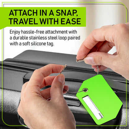4-Pack Green Luggage Tag and Strap Set