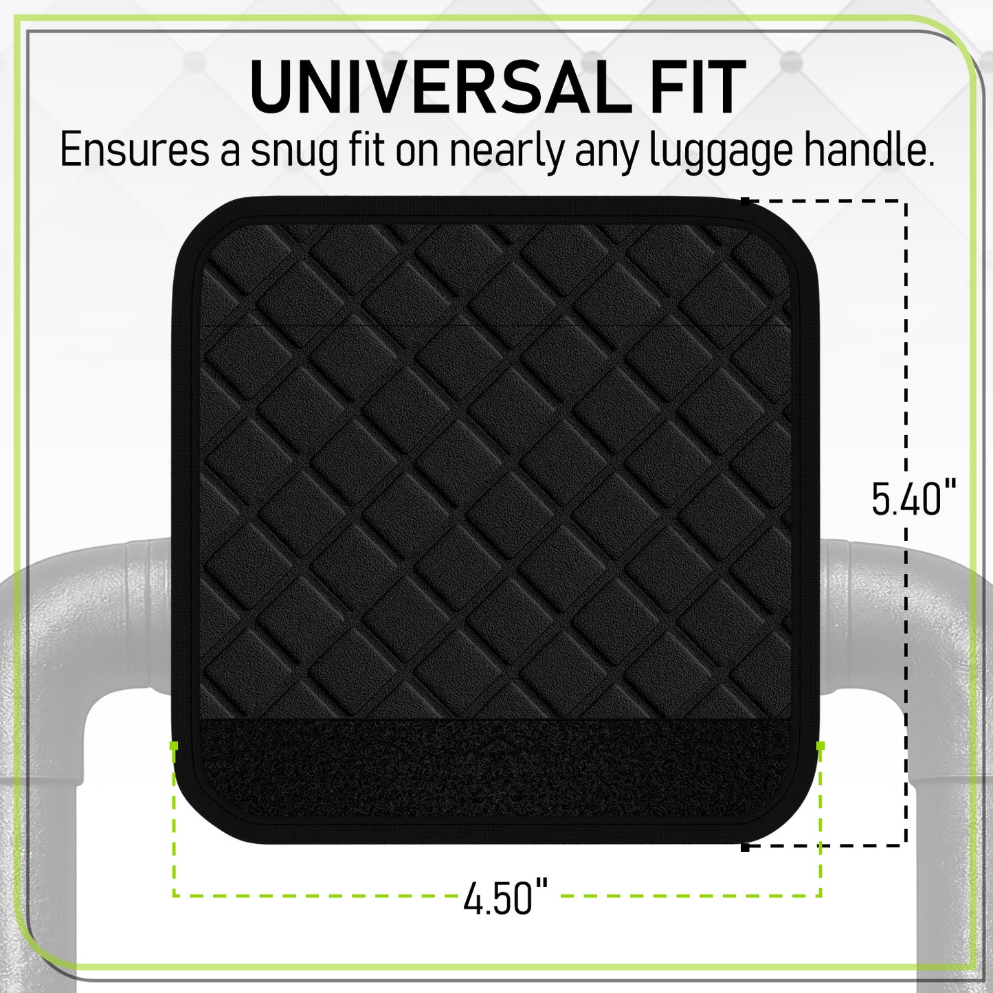 4-Pack Black Padded Luggage Handle Wraps