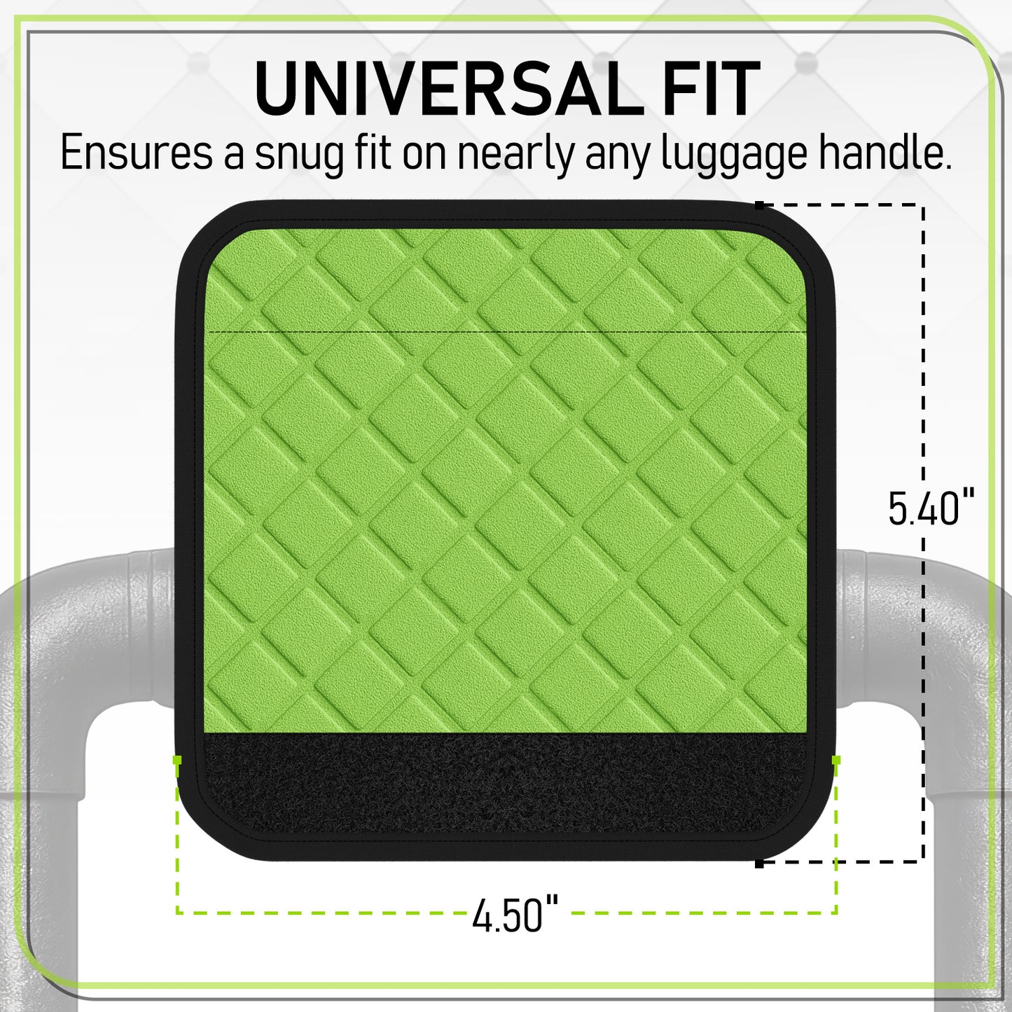 4-Pack Green Padded Luggage Handle Wraps