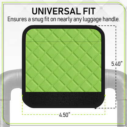 4-Pack Green Padded Luggage Handle Wraps