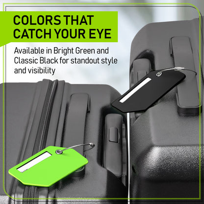 4-Pack Black Silicone Luggage Tag Set