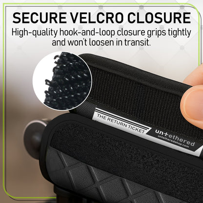 4-Pack Black Padded Luggage Handle Wraps