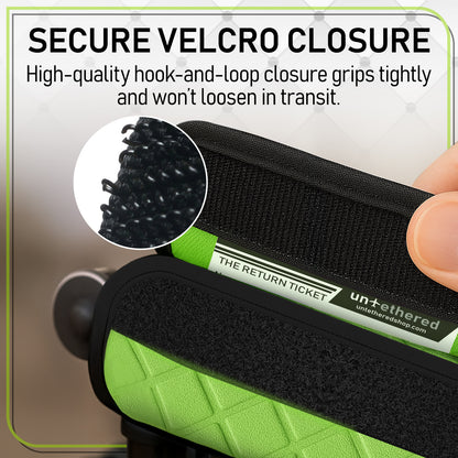 4-Pack Green Padded Luggage Handle Wraps