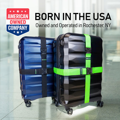 Green 4-Pack Luggage Straps